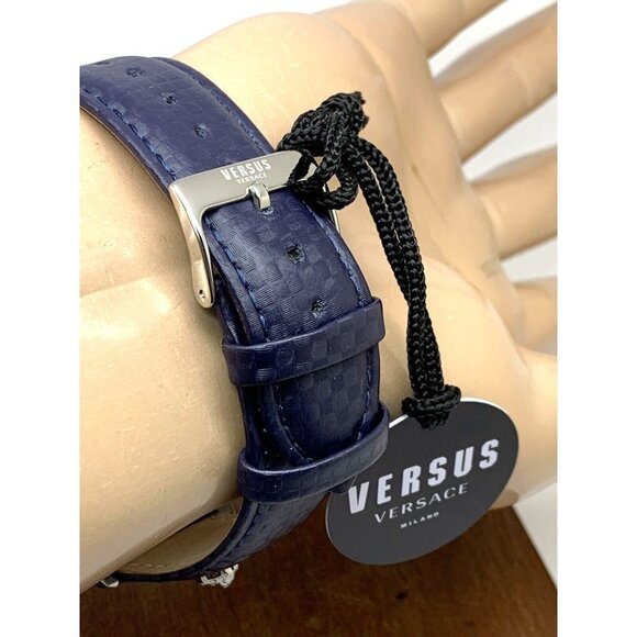 Versus by Versace Men's VSPBH7121 Quartz Blue Gray Dial Silver Leather B… - Picture 11 of 14